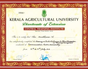 EDP Training Entrepreneurship Development Programme (PMRY) Certificate - Anish Nellickal, Ponnani