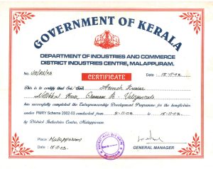 KAU Fish KAU Ornamental Fish Culture Training Certificate - Anish Nellickal, Malappuram