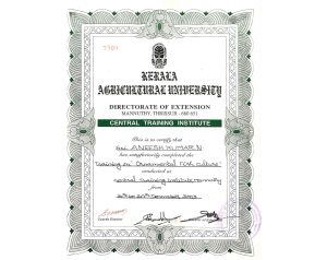 KAU Nursery KAU Nursery Management Training Certificate - Anish Nellickal, Ponnani